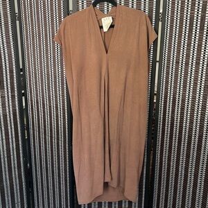 Miranda Bennett Studio 100% Raw Silk Everyday Dress, Size 2, Heartwood Iron